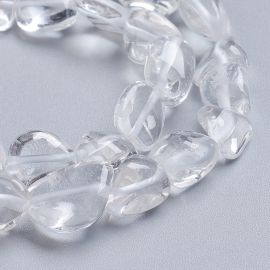 Natural Rock Crystal beads 10-9x9-7x7-5 mm. 1 thread