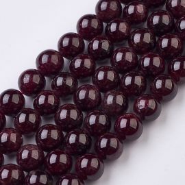 Natural garnet beads 8 mm. 1 thread