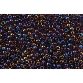 TOHO® Seed Beads Inside-Color Luster Lt Amethyst/Jet-Lined 11/0 (2.2 mm) 10 g.