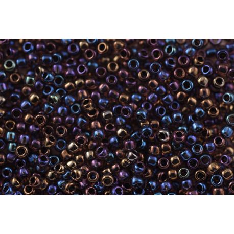 Бисер TOHO® Seed Beads Inside-Color Lustre Lt Amethyst / Jet-Lined 11/0 (2,2 мм) 10 г.
