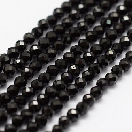 Natural Black Spinel krelles 2 mm. 1 pavediens