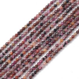 Natürliche rote Korund-/Rubin- und Saphirperlen 2–2,5 mm. 1 Thread