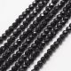 Natural Black Spinel beads 3 mm. 1 thread