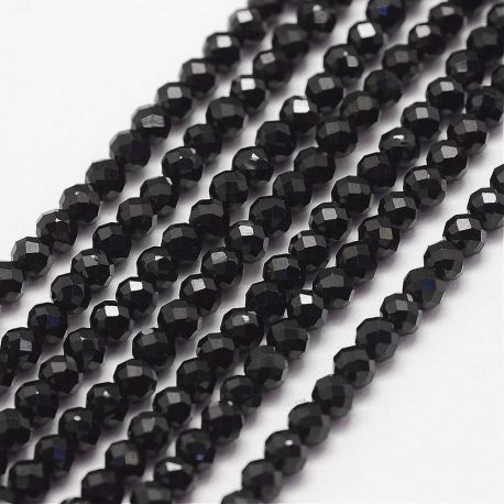 Natural Black Spinel krelles 3 mm. 1 pavediens