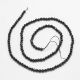 Natural Black Spinel beads 3 mm. 1 thread