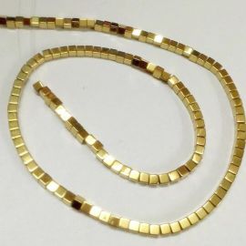 Synthetische Hämatitperlen 3x3 mm. 6 Stk