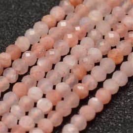 Natural Sunstone beads 2 mm. 1 thread