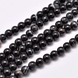 Natural Ribbon Agate helmed 6 mm. 1 niit