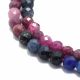 Natürliche rote Korund-/Rubin- und Saphirperlen 3 mm. 1 Thread