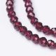 Stone beads - Natural garnet beads. Cherry color Round faceted partially transparent size 2 mm 1 strand