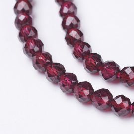 Natural garnet beads 2 mm. 1 thread