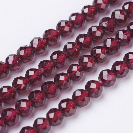 Dabīgās granāta krelles 2 mm. 1 pavediens