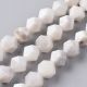 Stone beads - Natural Gray Agate beads. Gray-white color Round ribbed inner hole size ~12 m