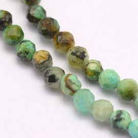Natural African Turquoise-Jasper beads 2 mm. 1 thread