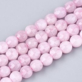 Каменные бусины - бусины из натурального мадагаскарского розового кварца. Светло-розового цвета. Граненая монета размером 6х5.