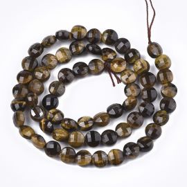 Looduslikud Tiger Eye helmed 6 mm. 1 niit