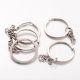 Accessories for jewelry - Metal key ring with chain. Gray inner diameter ~25 mm size 30x2 mm 10 pcs in 1 bag