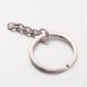 Metal key ring with chain 30x2 mm. 10 pcs