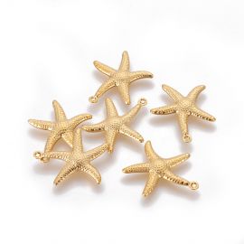 Stainless steel 304 pendant "Starfish" 22x20x2 mm. 2 pcs