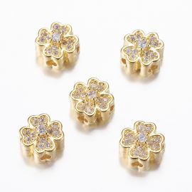 Messingist sisetükk "Flower" tsirkooniumi aasadega 8x5 mm. 1 tk