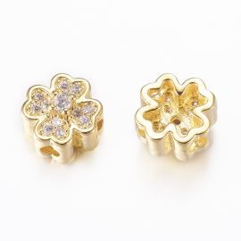 Messingist sisetükk "Flower" tsirkooniumi aasadega 8x5 mm. 1 tk