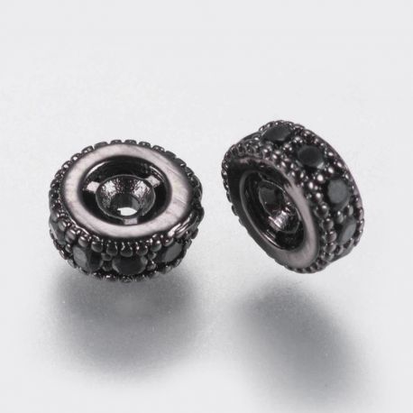 Misiņa ieliktnis ar cirkonija cilpām 6x2,5 mm. 1 gab