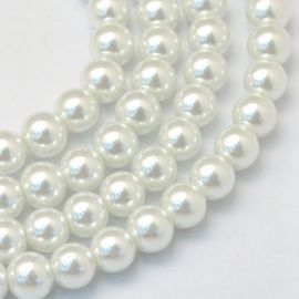 Glass beads - pearls 6-7 mm. 1 thread