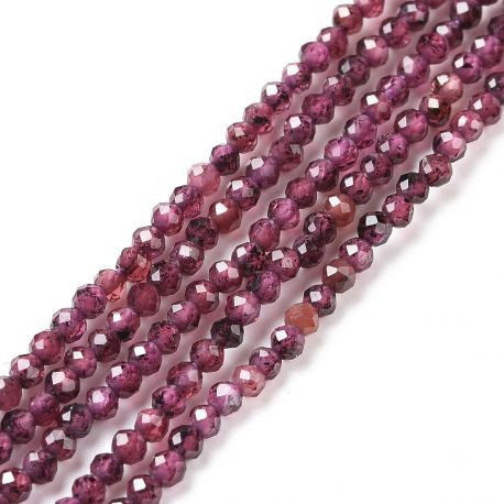 Natūralūs Granato karoliukai 2 mm. 1 gija