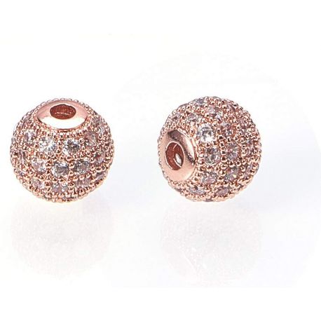 Žalvarinis intarpas su Cirkonio akutėmis 8x7 mm. 1 vnt