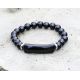 Dabīga melnā obsidiāna krelles rokassprādze 8mm.