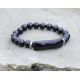 Dabīga melnā obsidiāna krelles rokassprādze 8mm.