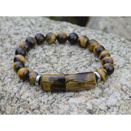 Naturaalsete Tiger Eye helmestega käevõru 8 mm.