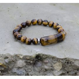 Natural Tiger Eye beads bracelet 8 mm.