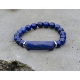 Bracelet of natural Lapis Lazuli beads 8 mm.