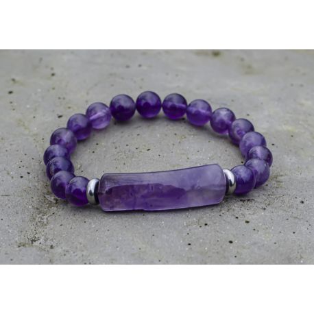 Natürliches Amethyst-Perlenarmband 8 mm.