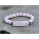 Natürliches Rosenquarz-Perlenarmband 8 mm.