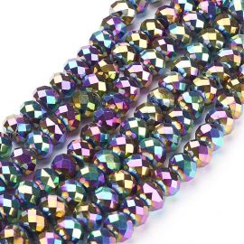 Other beads - Glass beads. Rounds of various colors, shiny, size 10x7 mm, 1 strand