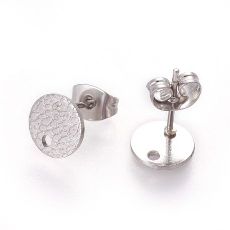 Aksesuāri juvelierizstrādājumiem - Nerūsējošā tērauda 304 auskaru āķi. Pelēks izmērs 8mm 2 pāri 1 soma
