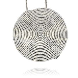 Accessories for jewelry - Metal pendant for necklace. Aged silver hole size ~45 mm. size 46x35 mm 1 pc