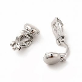 Aksesuāri juvelierizstrādājumiem - Metāla klipšu sagataves. Pelēkas krāsas izmērs 15x7x9 mm 1 pāris