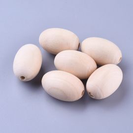 Mediniai gaminiai - Medinis karoliukas - kiaušinis. Natūralios medžio spalvos ovalios - kiaušinio nelakuotas nedažytas pagaminta