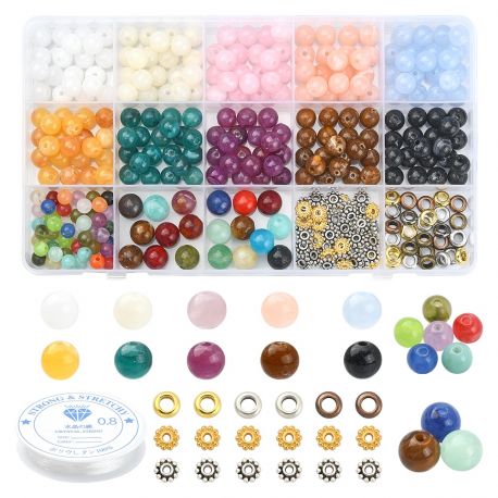 Pērlīšu komplekts pērlīšu caurduršanai: 8mm (~200gab), ~6mm (~45gab), ~10mm (~19gab). 1 komplekts