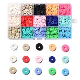 Set of polymer clay beads for piercing 8x1 mm. 1 set
