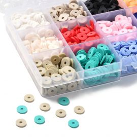 Set of polymer clay beads for piercing 8x1 mm. 1 set