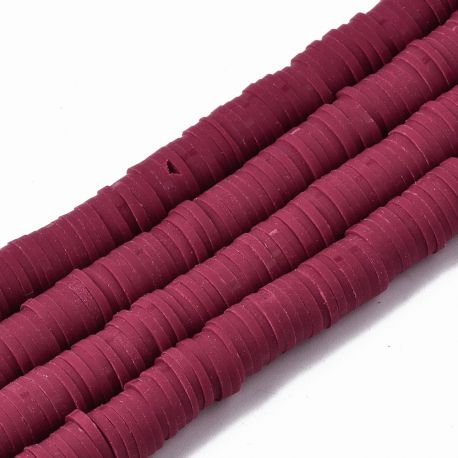 Polymertonperlen. Alpenveilchen Farbe Heishi Größe 8x05-1 mm 1 Strang