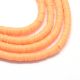 Polymertonperlen. Hellorange Heishi Größe 8x05-1 mm 1 Faden