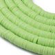 Polymertonperlen. Salatfarbe Heishi Größe 8x05-1 mm 1 Faden
