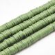 Polymer clay beads. Khaki color (greenish) heishi size 8x05-1 mm 1 thread