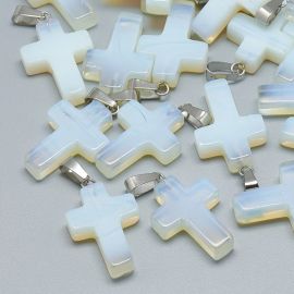 Sünteetiline Opaliit ripats "Rist" 30x19x6 mm. 1 tk