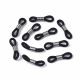 Silicone glasses holder. Black metal detail stainless steel 304 size 20x5 mm 6 pcs 1 bag